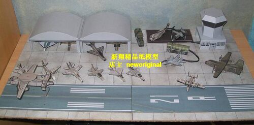 机场民用机场飞行跑道停机库塔台飞机场停机坪建筑模型