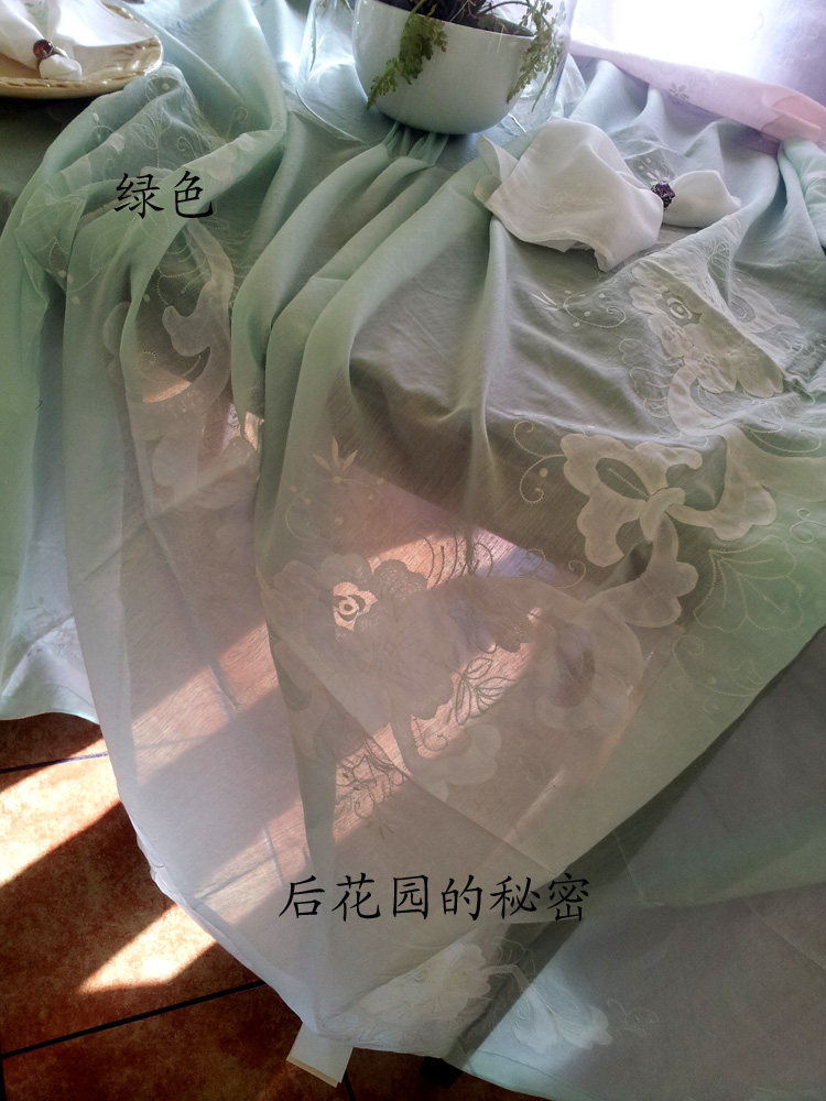 [2014.11月新]出口英国本期重磅仿玻璃纱手工贴花，手工绣花桌布