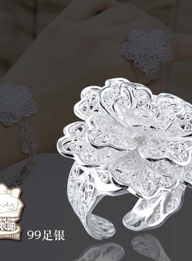 手工饰品时尚夸张戒指复古纯银