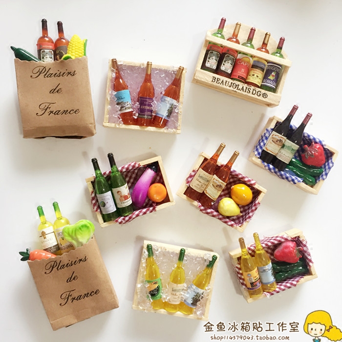 【5个包邮】创意复古酒吧厨房家居饰品酒柜啤酒酒瓶冰箱贴磁扣
