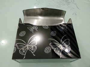 不锈钢纸巾盒蝴蝶花纸盒洗手间纸巾架挂墙式卷纸器厕所防水纸盒