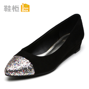 Shoebox shoe 2015 new elegant vintage casual shoes suede sequin that tipped women shoes