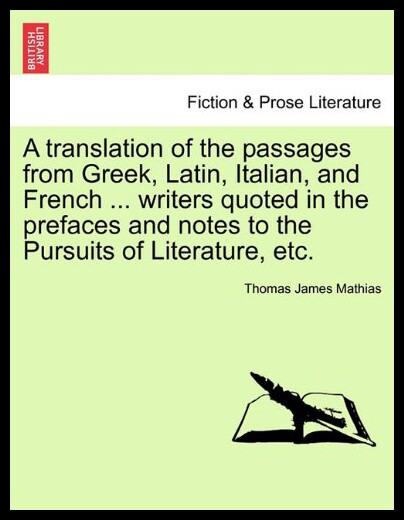 【预售】a   translation of the passages from greek, latin