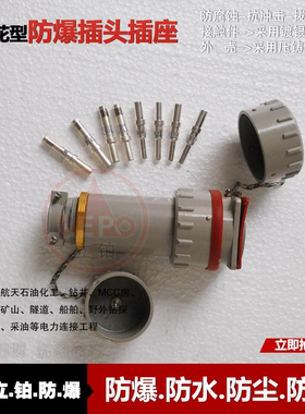 三相四极100AYT/GZ防爆插头插座 固定式插头插座无火花型连接器