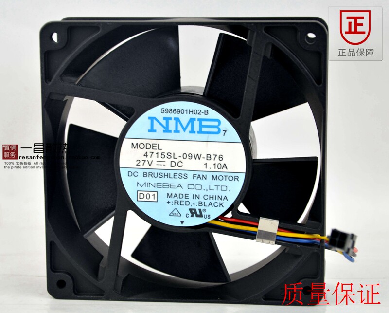全新原装4715SL-09W-B76 27V 1.10ANMB 12cmx8cm服务器散热风扇