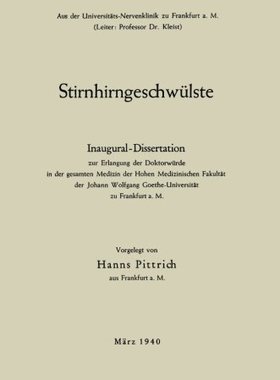 【预订】Stirnhirngeschwulste: Inaugural-Diss...