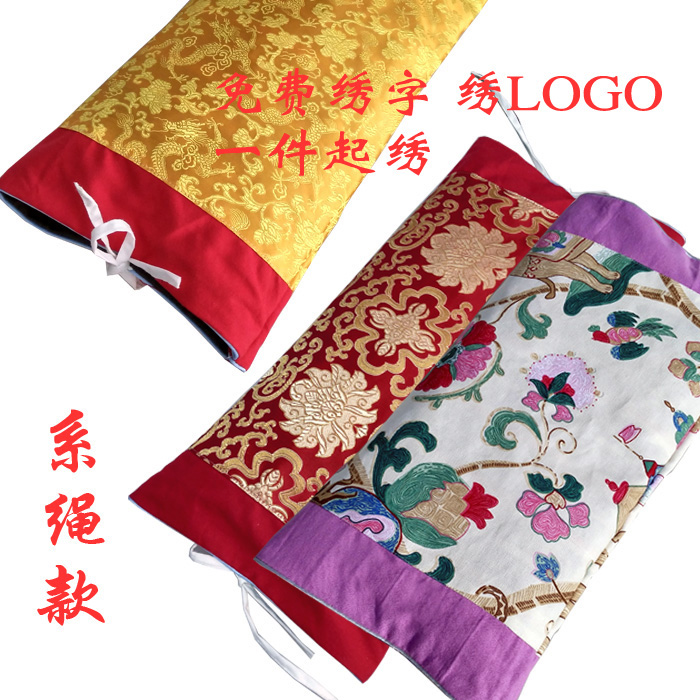 韩式 荞麦壳保健枕头 枕套 系带枕头免费绣字 绣LOGO 小方枕
