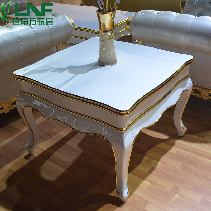 新古典后现代实木小方几 欧式简约时边几角几白色角几烤漆家具