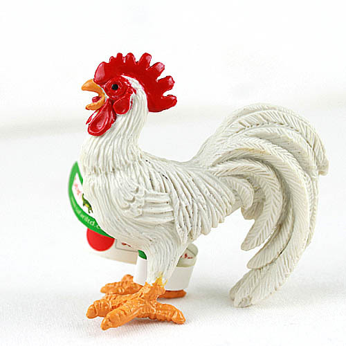 safari正品 仿真农场动物模型玩具白公鸡
