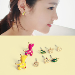 Email Korean new cute animals deer kit without ear ear clip ear earring ear bones clip