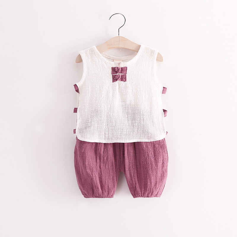 童裝男童棉麻套裝嬰兒衣服小童夏季背心兩件套1-2-3-4歲寶寶夏裝