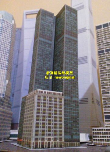 【新翔纸模型】美国亚特兰大型购物中心城市街角商业中心建筑模型