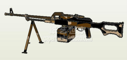需自己做 70027 俄罗斯PKM系列通用机枪 重型机关枪 3D纸模型DIY