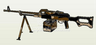 需自己做 70027 俄罗斯PKM系列通用机枪 重型机关枪 3D纸模型DIY