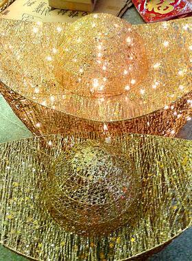 新年招财进宝铁艺金元宝LED灯超大元宝1米酒店商场大厅装饰大摆件