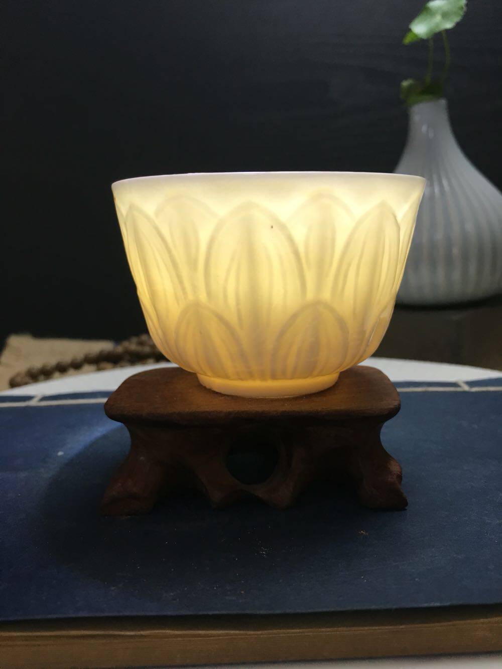 个人收藏 明代德化窑 莲花杯 收藏老杯子 古董瓷器 明代老件杯子