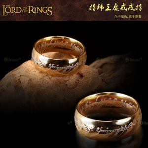 潮单品the lord of the rings指环王魔戒 戒指 钛金戒子配皮链