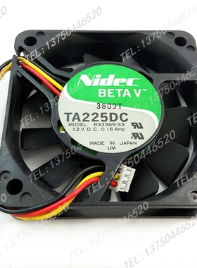 原装 NIDEC TA225 R33965-33 6015 12V 0.16A 6cm 服务器机箱风扇