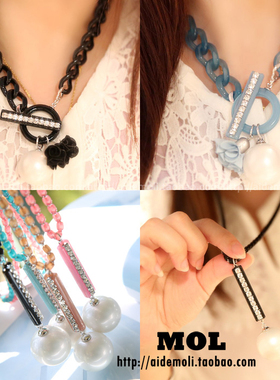 韩国进口饰品名媛风大珍珠长短