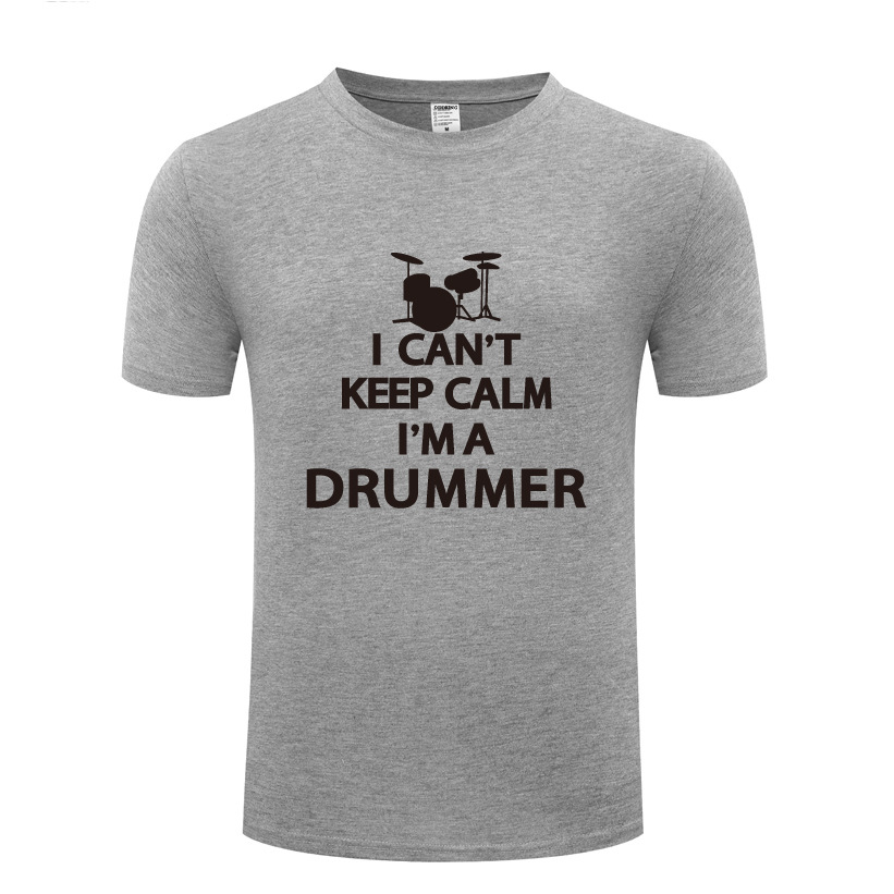 男式短袖T恤 I Can't Keep Calm I'm A Drummer滑稽搞笑鼓手礼物-封面