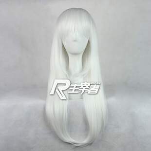K第二季 栉名安娜 纯白色 齐刘海70cm长发长直发cos假发假毛 正品