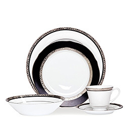 Noritake 则武 Regent Platinum 40件24K白金边西餐餐具套装