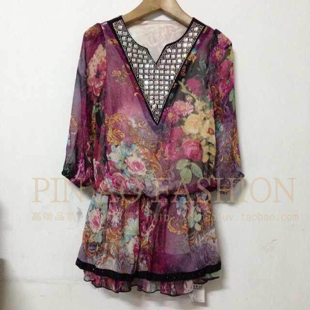 fashion Versatile Hot stamping Blouse Chiffon shirt Cabaret A1007in the Women's clothing/Boutique , Lace shirt/Chiffon shirt  category - from Buy2taobao.com to provide professional Taobao agent buy service