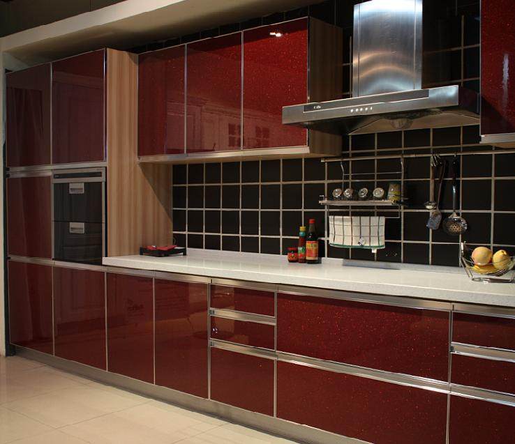 晶钢门定做隐框晶钢门厨柜门定做定制钢化橱柜门特价唯美厂家直销