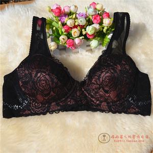 外贸出口外单内衣软膜杯薄款美背黑色舒适无钢圈背心款大码文胸