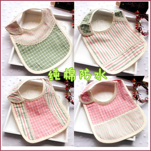 新款棉麻婴幼儿童纯棉围兜男女小宝宝防水口水巾三角巾围嘴吃饭兜