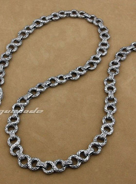 时尚男款8字型钛钢项链 朋克风潮骑士复古十字链扣316L不锈钢项链