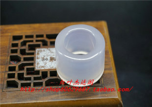 天然白玛瑙玉髓戒指玉石扳指男款玉髓扳指指环水晶饰品玉扳指