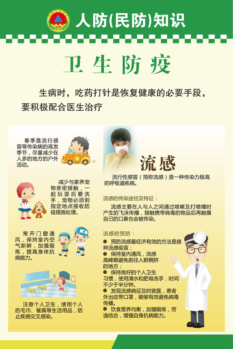 736海报印制展板写真喷绘贴纸317卫生防疫人防知识 8