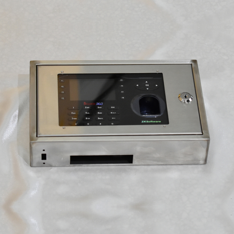 中控iclock360考勤机不锈钢保护盒300金属外壳指纹打卡签到防护罩