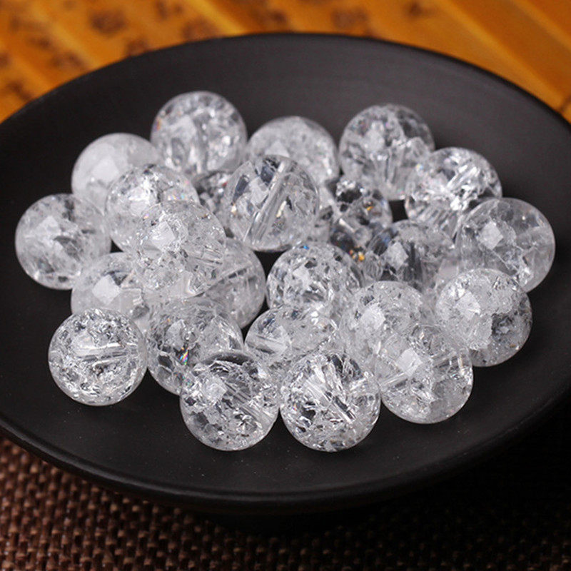 diy天然白水晶手链配饰散珠