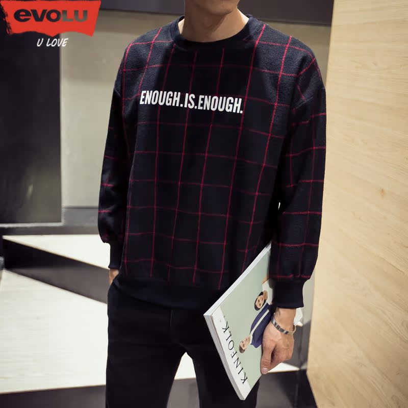 EVOLU´º×°ÈÕϵ¸ñ×ÓÌ×Í·ÎÀÒÂÄÐÓ¡»¨ÐÞÉí´òµ×Ô²Á쳤ÐäÃ«ÄØ¼ÓÈÞÍâÌ×