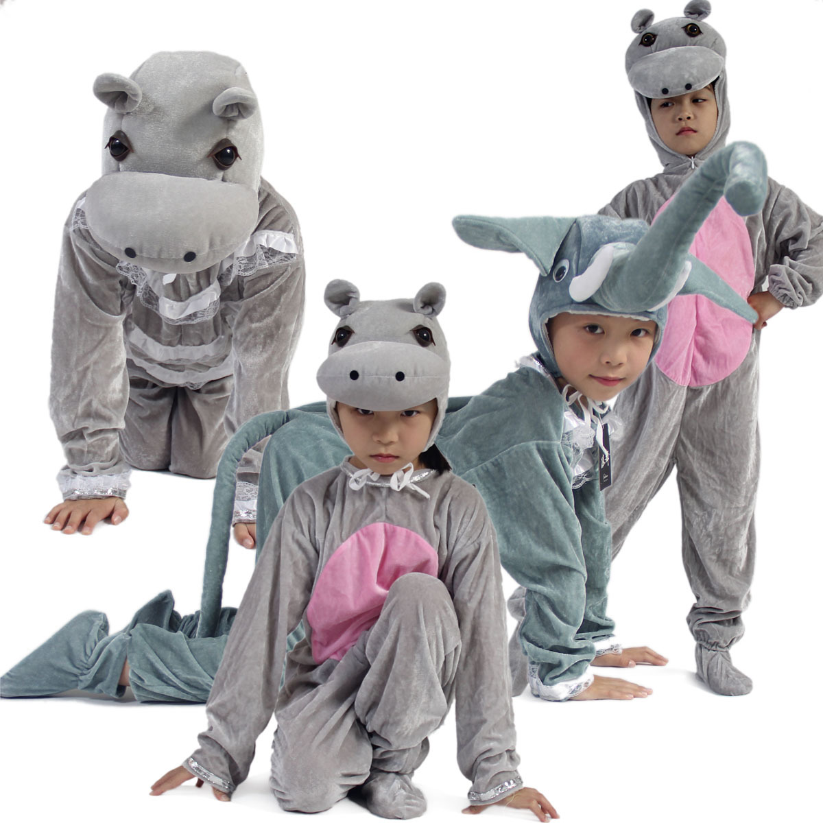 儿童亲子连体河马表演动物演出服