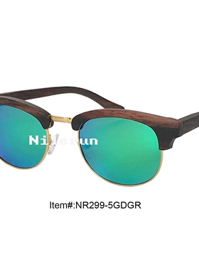 欧美金属全框黑檀木绿膜偏光