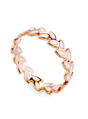 玫瑰金滴油橄榄枝日韩风饰品尾戒