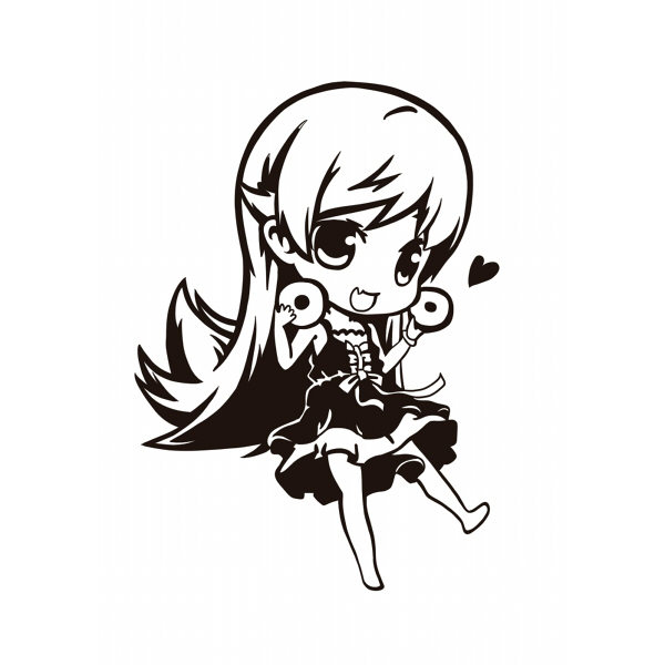 绮丽屋日本动漫周边物语系列刃下心甜甜圈小忍墙贴车贴电脑贴包邮