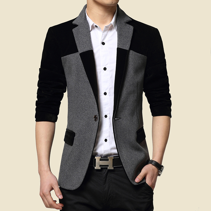 Wolf Ming Autumn men wool suit men leisure suit small suit male Korean men Slim coat youth