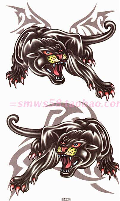 纹身贴 黑豹纹身 男款豹子防水刺青贴 手臂胸部纹身贴纸r021