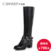 C.BANNER/for thousands of new 2015 winter cow leather buckle long boots A5776005