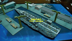 大型港口码头 航空母舰 军港港口码头海港海岸集装箱码头模型