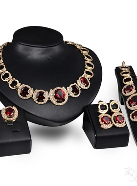 饰品bride jewelry necklace set earringss women bracelet ring