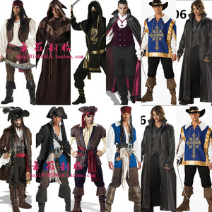 万圣节服装cosplay杰克船长男海盗衣服加勒比海盗强盗演出舞台装
