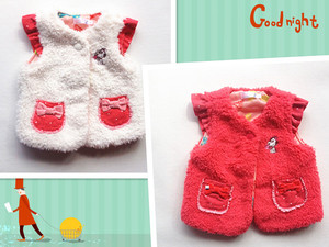 冬季新款史努比女童淑女长毛绒厚款马甲背心