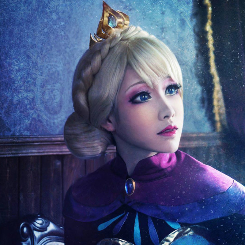 冰雪奇缘派对 elsa艾莎公主cos动漫假发 盘发扣子网假发 现货批发