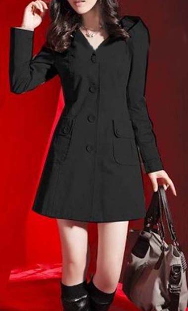 2025客衣都加肥加大码女装 中长款连帽修身休闲棉质无里外套 C66