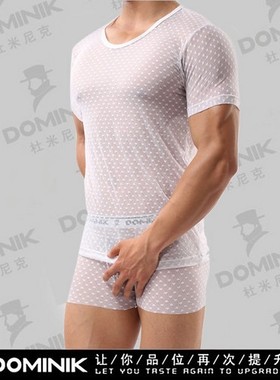 DOMINIK杜米尼克时尚性感透明 舒适冰丝 天丝网眼短袖T恤 OHW2261
